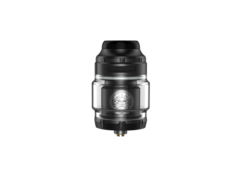 "GEEKVAPE ZX RDA: Side view highlighting the deep juice well for ample e-liquid capacity"