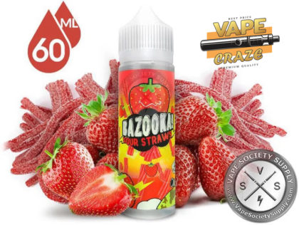 Fruit Candy-Infused Vape Delight: Immerse yourself in the fruity and sweet world of Bazooka Strawberry"