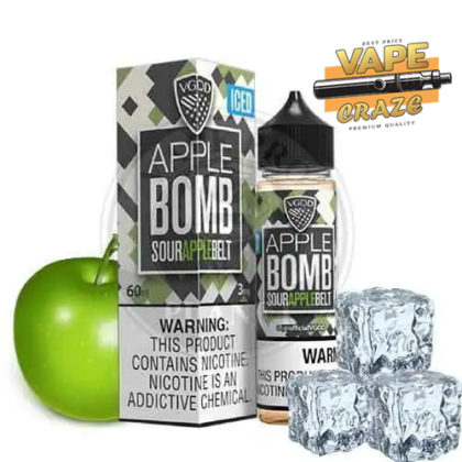 ICED APPLE BOMB BY VGOD 60ML: A cooling apple explosion in every puff.