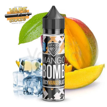 ICED MANGO BOMB BY VGOD 60ML: A chilly burst of icy mango flavor in e-liquid form.