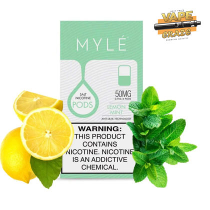 MYLE Pod V4 Lemon Mint: A burst of tangy freshness with a minty twist in every puff