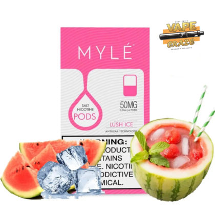 MYLE Pod V4 Lush Ice: A refreshing blend of watermelon and cool menthol in a convenient vape pod