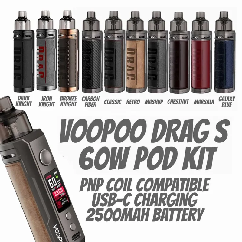 "VOOPOO DRAG S: Top-down angle showcasing the modern and ergonomic design"