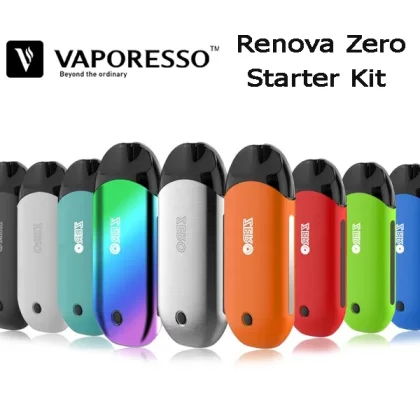 "Vaporesso Renova Zero Pod Kit: Auto draw and button-activated firing for versatile use"