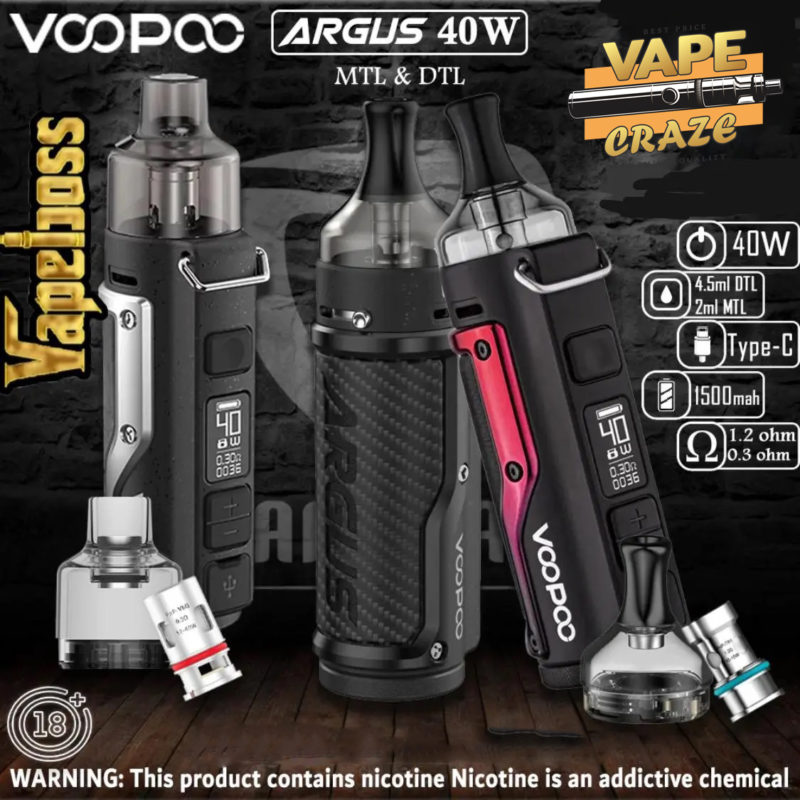 Voopoo Argus 40W Pod Mod Kit: A blend of power and portability.