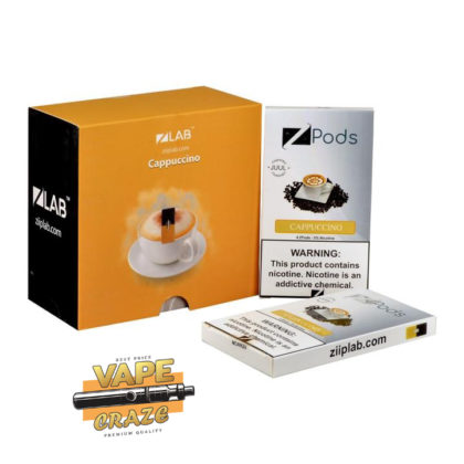 ZIIP POD CAPPUCCINO: A rich and creamy cappuccino-flavored vape pod