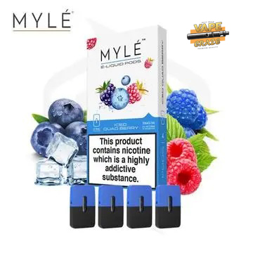 MYLE Pod Iced Quad Berry: A burst of refreshing berry goodness with an icy kick in every puff